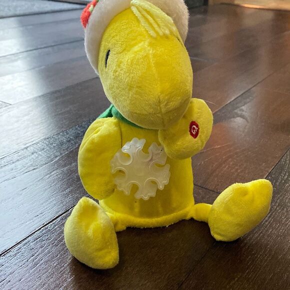 Vintage Gemmy Peanuts Woodstock animated singing plush 8 inch Christmas winter C - Picture 1 of 10